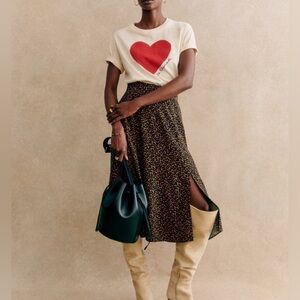 Sézane Tan Skirt - Brown Leopard size 6